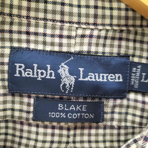 ラルフローレン RALPH LAUREN 90S BLAKE ブレイク ポニー刺繍 L/S チェック ボタンダウン シャツ ビックサイズ メンズ import:L