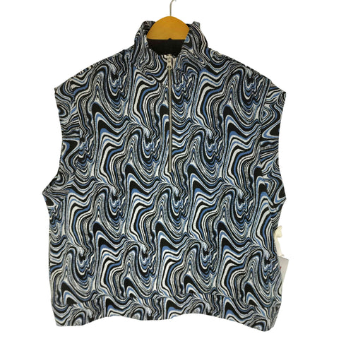 ザラ ZARA マーブル ハーフジップ ニットベスト メンズ US L