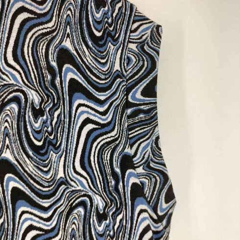 ザラ ZARA マーブル ハーフジップ ニットベスト メンズ US L