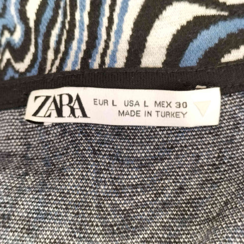 ザラ ZARA マーブル ハーフジップ ニットベスト メンズ US L