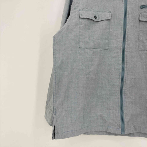 scandia woods 90-00s フロントポケット 絣 コットンポリ ジップアップジャケット メンズ