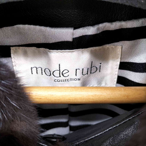 mode rubi 毛皮×羊革 スエード コンビ ジャケット レディース JPN:38