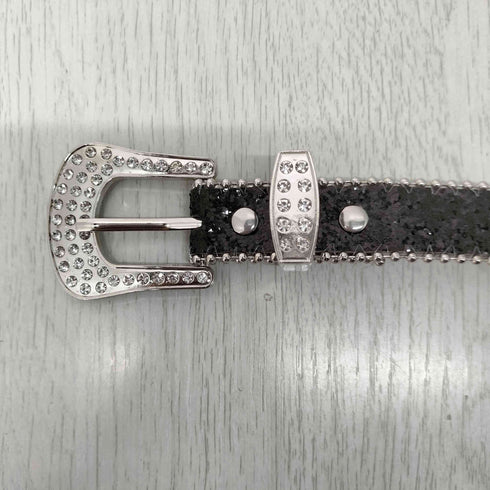 Y2K ラインストーン ラメ ベルト レディース