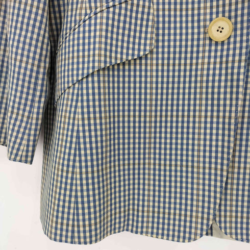 スポーツマックス SPORTMAX イタリア製 チェック ノーカラー 3B テーラードジャケット レディース JPN:42