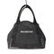 バレンシアガ BALENCIAGA ネイビーカバス Sサイズ キャンバス×レザー コンビ レディース