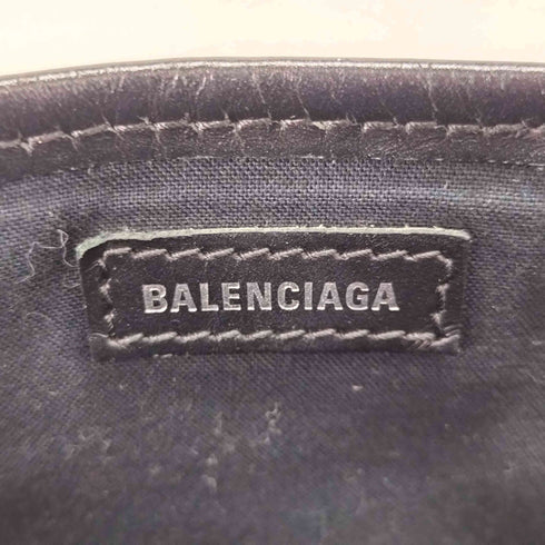 バレンシアガ BALENCIAGA ネイビーカバス Sサイズ キャンバス×レザー コンビ レディース