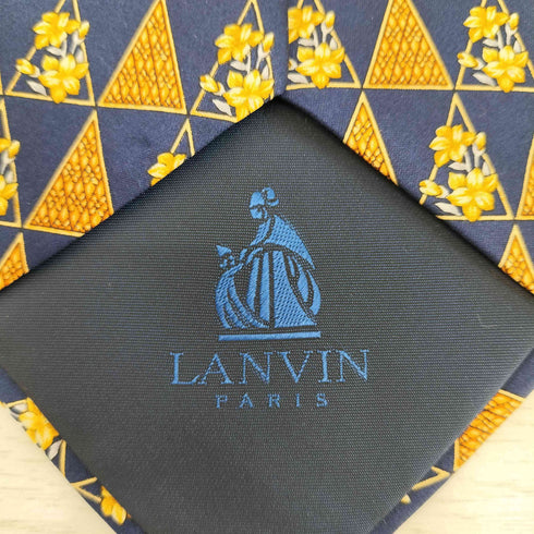 ランバン パリ LANVIN PARIS フランス製 総柄 シルク ネクタイ メンズ