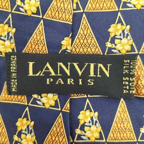 ランバン パリ LANVIN PARIS フランス製 総柄 シルク ネクタイ メンズ