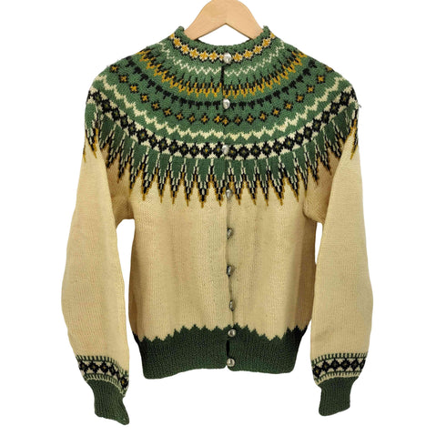 WILLIAM SCHMIDT ノルウェー製 ノルディック柄 ハンドメイド ニット カーディガン レディース