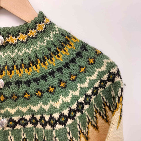 WILLIAM SCHMIDT ノルウェー製 ノルディック柄 ハンドメイド ニット カーディガン レディース