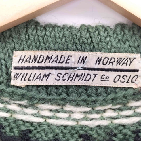 WILLIAM SCHMIDT ノルウェー製 ノルディック柄 ハンドメイド ニット カーディガン レディース