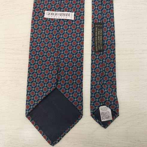 ジョルジオアルマーニ Giorgio Armani イタリア製 白タグ 総柄 シルク ネクタイ メンズ