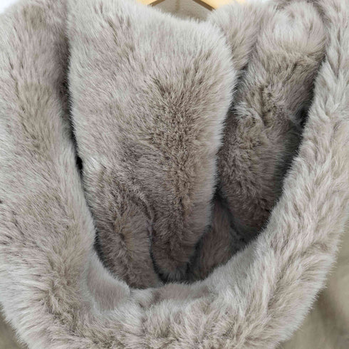 裏地ファー フーデッド ロングジレ レディース