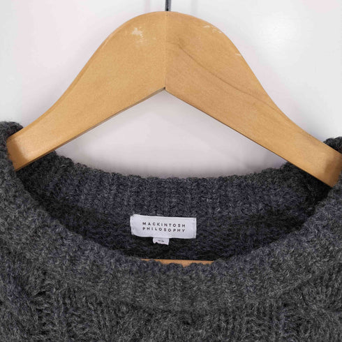 マッキントッシュフィロソフィー MACKINTOSH PHILOSOPHY ケーブル編み 切替 ウール クルーネック ニット セーター メンズ UK:40