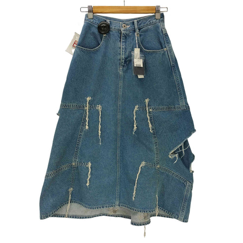 サルバム sulvam SWITCHING DAMAGED SKIRTS スイッチング ダメージ デニム スカート レディース JPN:M