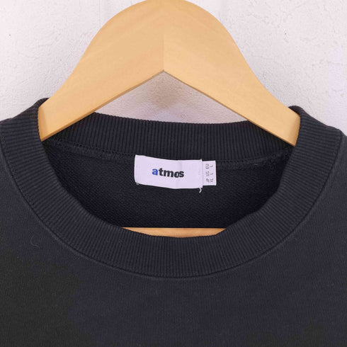 アトモス atmos Signature logo Crew Neck BLACK ロゴ スウェットトップス メンズ JPN:XL