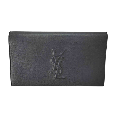 イヴサンローラン Yves Saint Laurent YSL エンボスロゴ レザー クラッチバッグ レディース