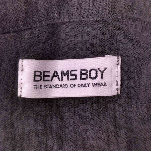 ビームスボーイ BEAMS BOY コットン ギャザーカシュクール七分袖ブラウス レディース