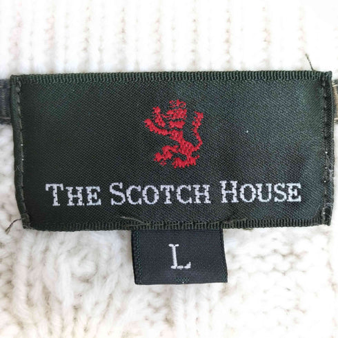 ザスコッチハウス The Scotch House ケーブル編み 切替 クルーネック ニット メンズ import:L