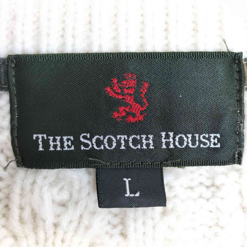 ザスコッチハウス The Scotch House ケーブル編み 切替 クルーネック ニット メンズ import:L