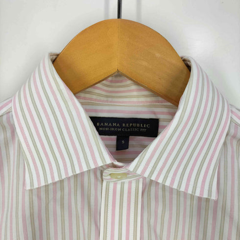バナナリパブリック BANANA REPUBLIC NON-IRON CLASSIC FIT ストライプ 長袖シャツ メンズ import:S