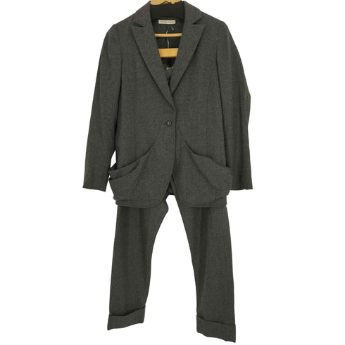 ツモリチサト TSUMORI CHISATO 00S 09AW 変形 ドレープ 立体ポケット ウール 1B テーラード ジャケット サルエル スラックス パンツ セットアップ レディース 2