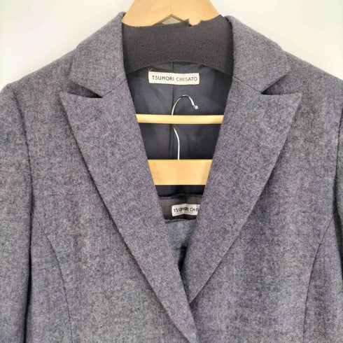ツモリチサト TSUMORI CHISATO 00S 09AW 変形 ドレープ 立体ポケット ウール 1B テーラード ジャケット サルエル スラックス パンツ セットアップ レディース 2