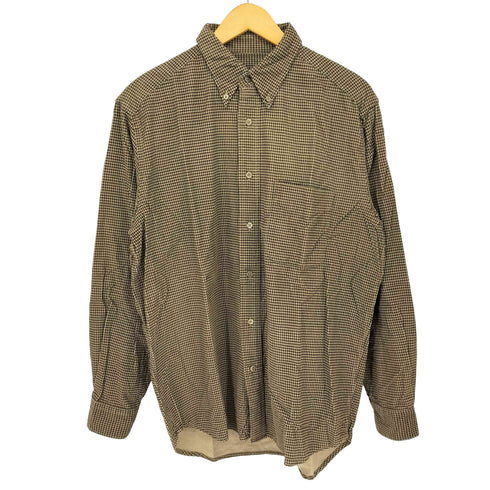 エディーバウアー Eddie Bauer 黒タグ 千鳥格子 コットン ボタンダウン L/S シャツ メンズ import:S