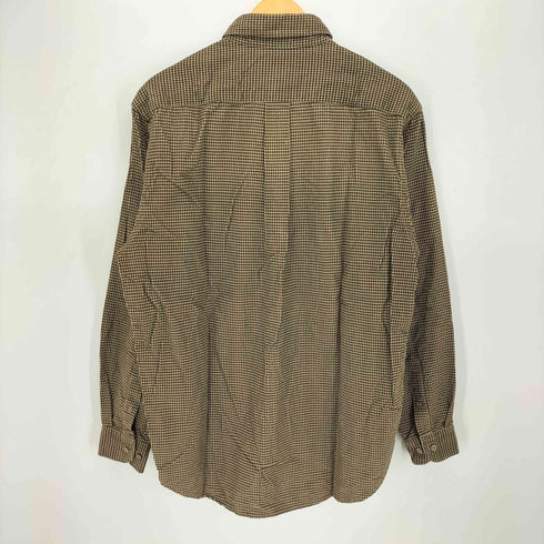 エディーバウアー Eddie Bauer 黒タグ 千鳥格子 コットン ボタンダウン L/S シャツ メンズ import:S