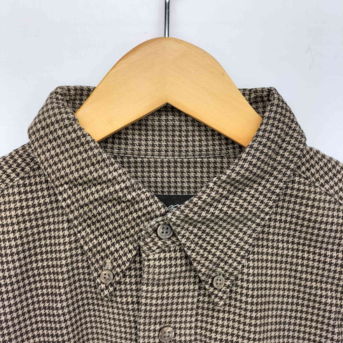 エディーバウアー Eddie Bauer 黒タグ 千鳥格子 コットン ボタンダウン L/S シャツ メンズ import:S