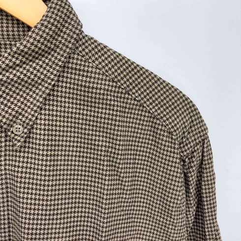 エディーバウアー Eddie Bauer 黒タグ 千鳥格子 コットン ボタンダウン L/S シャツ メンズ import:S