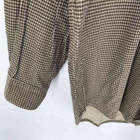 エディーバウアー Eddie Bauer 黒タグ 千鳥格子 コットン ボタンダウン L/S シャツ メンズ import:S