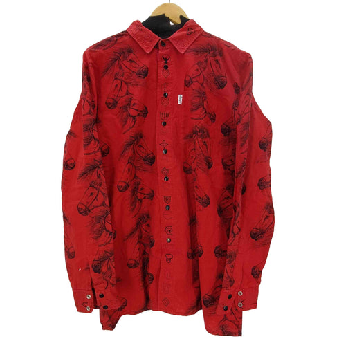 Mistral 馬 総柄 プリント スナップボタン L/S シャツ メンズ