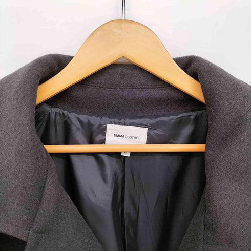 エマクローズ EMMA CLOTHES 2WAY オーバーサイズ メルトン ダブルヨーク ラグラン トレンチ コート メンズ JPN:L