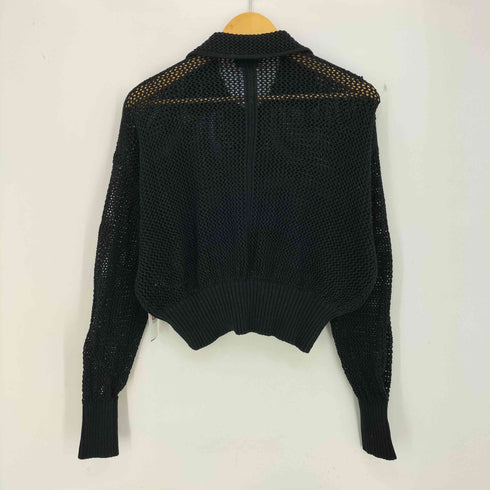 アダムエロペ Adam et Rope 襟付き ショート丈 メッシュカーディガン レディース FREE