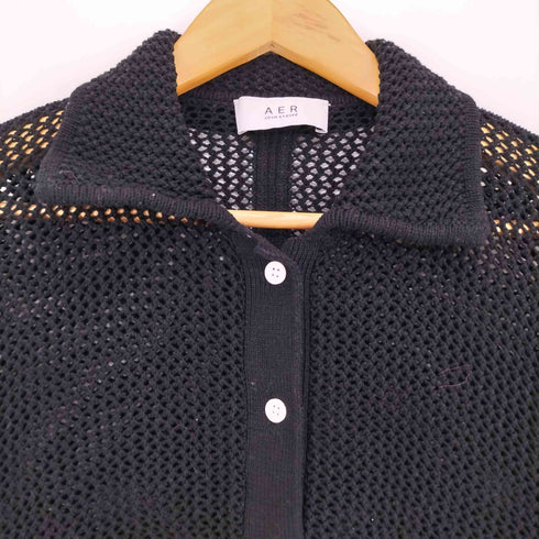 アダムエロペ Adam et Rope 襟付き ショート丈 メッシュカーディガン レディース FREE