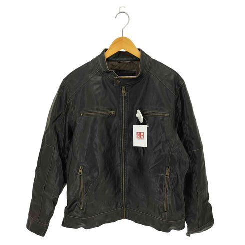 ゲス GUESS LOS ANGELES フェイクレザー シングル ライダースジャケット メンズ import:L