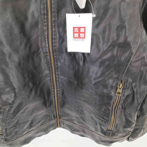 ゲス GUESS LOS ANGELES フェイクレザー シングル ライダースジャケット メンズ import:L