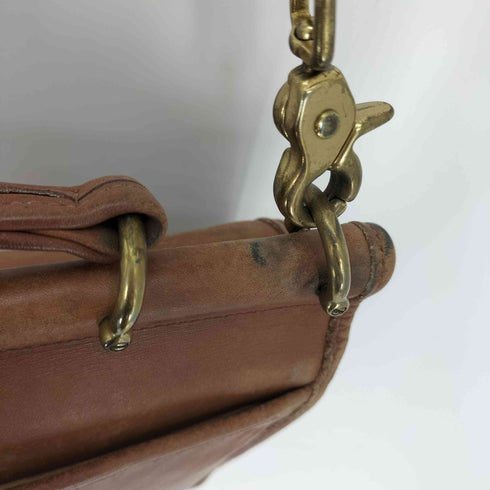 コーチ COACH OLD USA製 HANDCRAFT GRAIN LEATHER TURNLOCK SHOULDER BAG シボ革 裏地スウェード レザー ショルダー バック ターンロック レディース