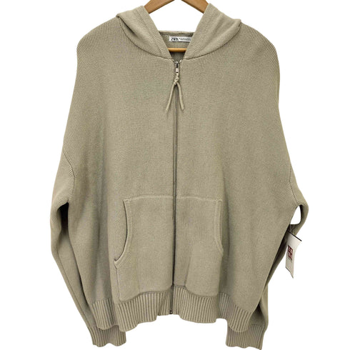 ザラ ZARA フーデッド ジップカーディガン メンズ JPN:XL