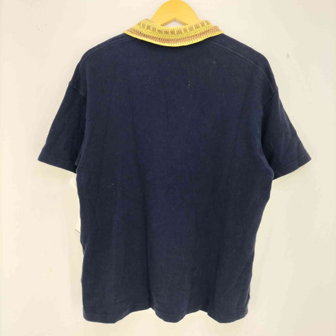 SIMPLE PROJECT 襟ニット切替 ロゴ刺繍ポロシャツ メンズ import:S