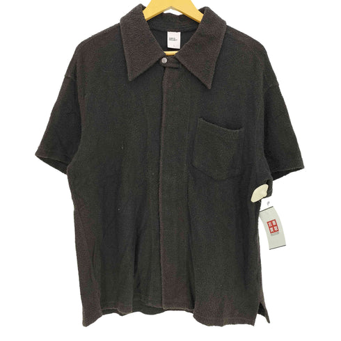 SIMPLE PROJECT 比翼 スナップボタン パイル地 半袖シャツ メンズ import:L