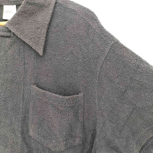 SIMPLE PROJECT 比翼 スナップボタン パイル地 半袖シャツ メンズ import:L