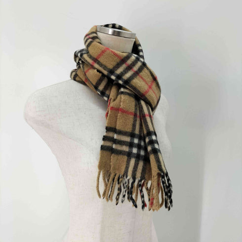 バーバリーズ BURBERRYS ノヴァチェック カシミヤ100 PURA CASHMERE フリンジマフラー レディース ONE SIZE