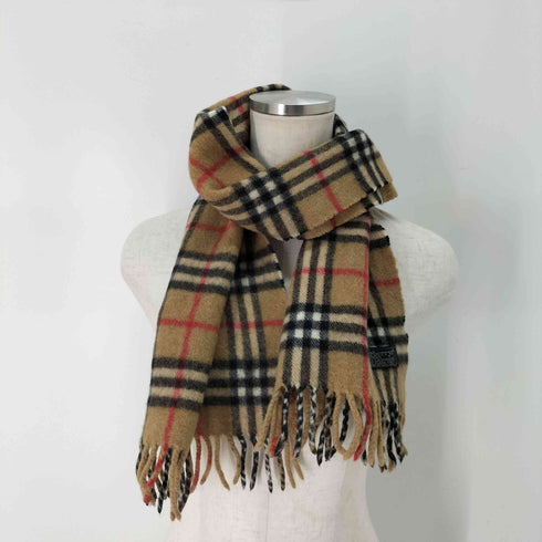 バーバリーズ BURBERRYS ノヴァチェック カシミヤ100 PURA CASHMERE フリンジマフラー レディース ONE SIZE