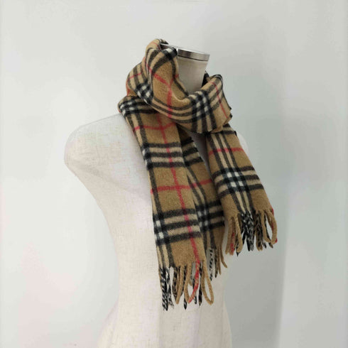 バーバリーズ BURBERRYS ノヴァチェック カシミヤ100 PURA CASHMERE フリンジマフラー レディース ONE SIZE