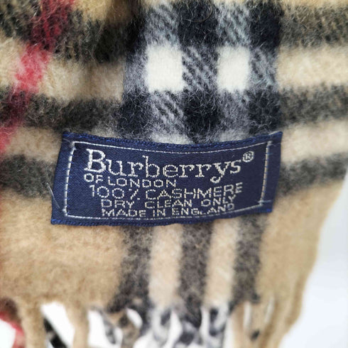 バーバリーズ BURBERRYS ノヴァチェック カシミヤ100 PURA CASHMERE フリンジマフラー レディース ONE SIZE