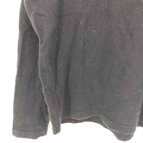 SIMPLE PROJECT 襟ニット切替 ロゴ刺繍 長袖ポロシャツ メンズ import:L