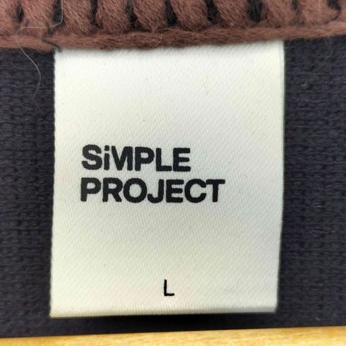 SIMPLE PROJECT 襟ニット切替 ロゴ刺繍 長袖ポロシャツ メンズ import:L