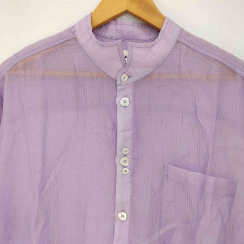 SIMPLE PROJECT 多重ボタン テールカット シアー半袖シャツ メンズ import:L